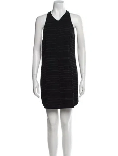Pre-owned A.l.c V-neck Mini Dress In Black