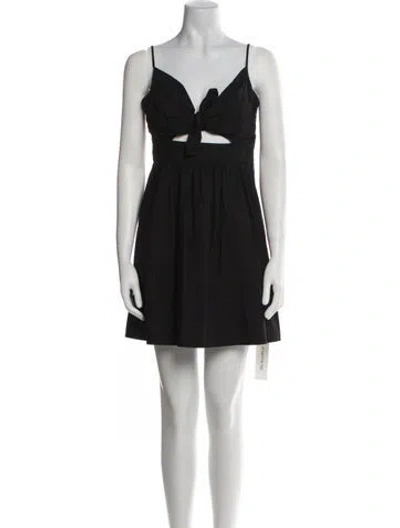 Pre-owned A.l.c V-neck Mini Dress In Black