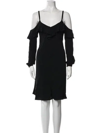 Pre-owned A.l.c V-neck Mini Dress In Black