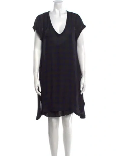Pre-owned A.l.c V-neck Mini Dress In Black