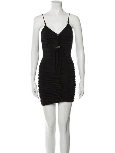Pre-owned A.l.c V-neck Mini Dress In Black