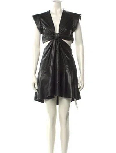 Pre-owned A.l.c V-neck Mini Dress In Black