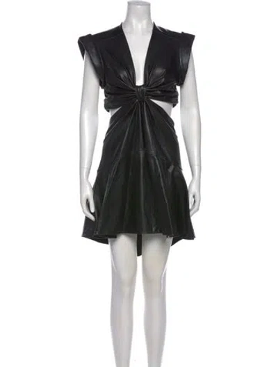 Pre-owned A.l.c V-neck Mini Dress In Black