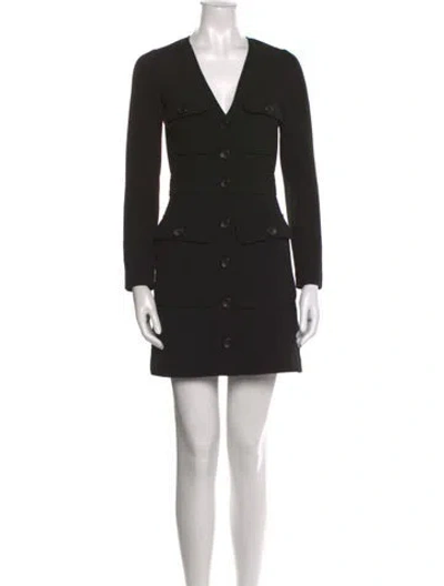Pre-owned A.l.c V-neck Mini Dress In Black