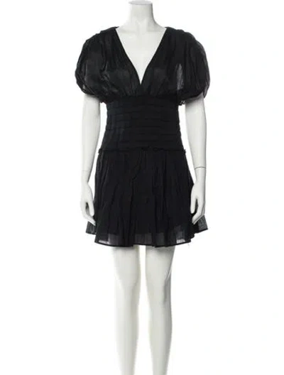 Pre-owned A.l.c V-neck Mini Dress In Black