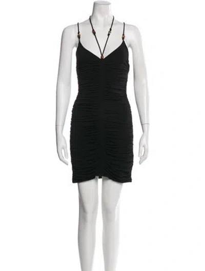 Pre-owned A.l.c V-neck Mini Dress In Black