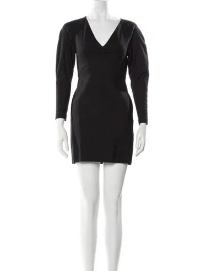 Pre-owned A.l.c V-neck Mini Dress In Black