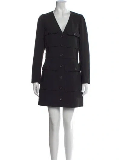 Pre-owned A.l.c V-neck Mini Dress In Black