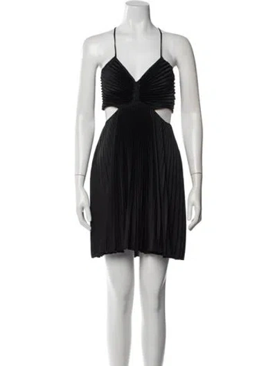 Pre-owned A.l.c V-neck Mini Dress In Black