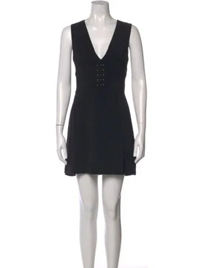 Pre-owned A.l.c V-neck Mini Dress In Black