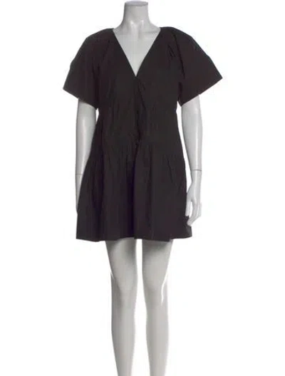 Pre-owned A.l.c V-neck Mini Dress In Black