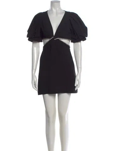 Pre-owned A.l.c V-neck Mini Dress In Black