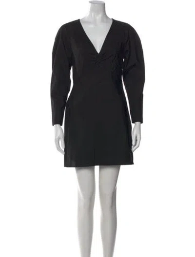 Pre-owned A.l.c V-neck Mini Dress In Black