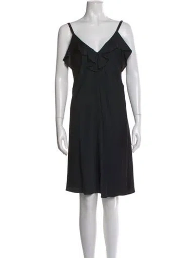 Pre-owned A.l.c V-neck Mini Dress In Black