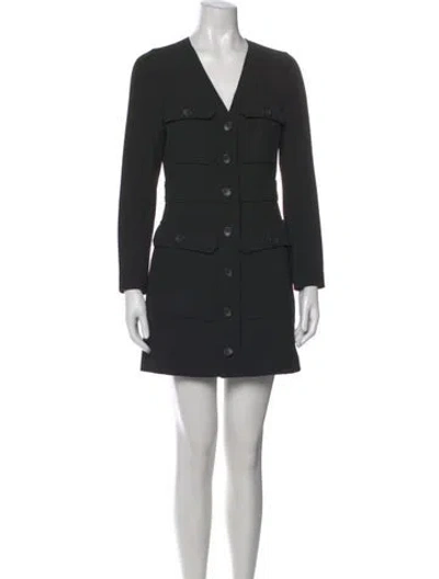 Pre-owned A.l.c V-neck Mini Dress In Black
