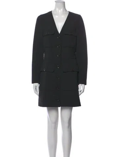 Pre-owned A.l.c V-neck Mini Dress In Black