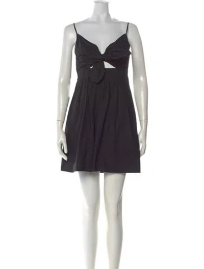 Pre-owned A.l.c V-neck Mini Dress In Black