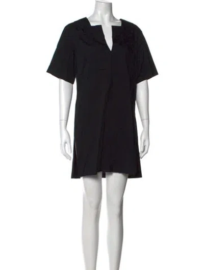 Pre-owned A.l.c V-neck Mini Dress In Black