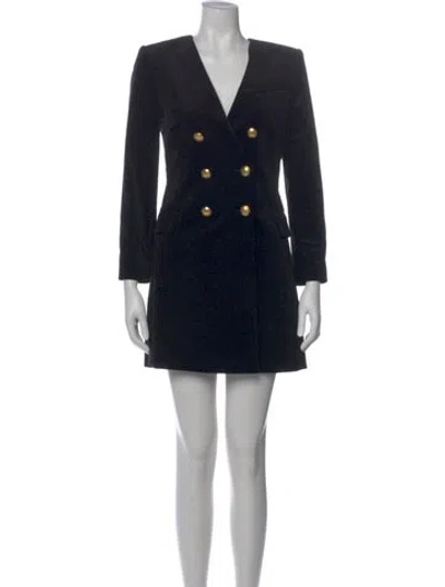 Pre-owned A.l.c V-neck Mini Dress In Black