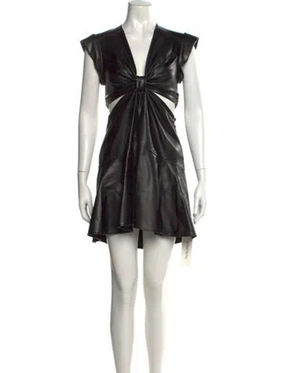 Pre-owned A.l.c V-neck Mini Dress In Black