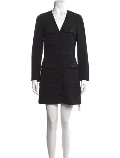 Pre-owned A.l.c V-neck Mini Dress In Black