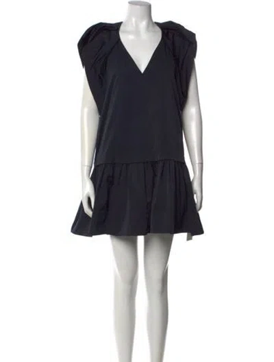 Pre-owned A.l.c V-neck Mini Dress In Black