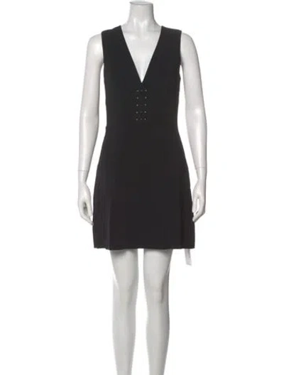 Pre-owned A.l.c V-neck Mini Dress In Black