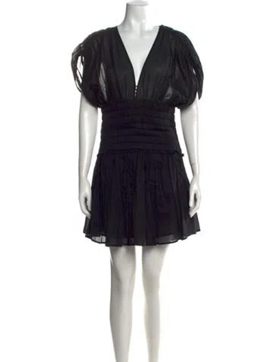 Pre-owned A.l.c V-neck Mini Dress In Black
