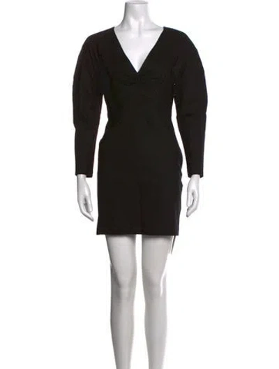 Pre-owned A.l.c V-neck Mini Dress In Black