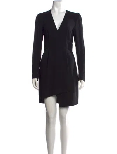 Pre-owned A.l.c V-neck Mini Dress In Black