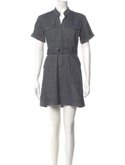 Pre-owned A.l.c V-neck Mini Dress In Blue