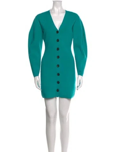 Pre-owned A.l.c V-neck Mini Dress In Blue