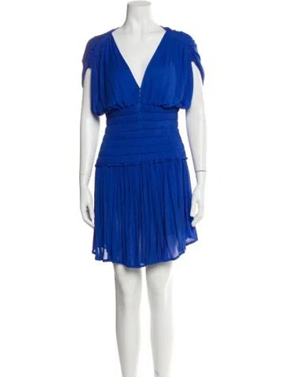 Pre-owned A.l.c V-neck Mini Dress In Blue