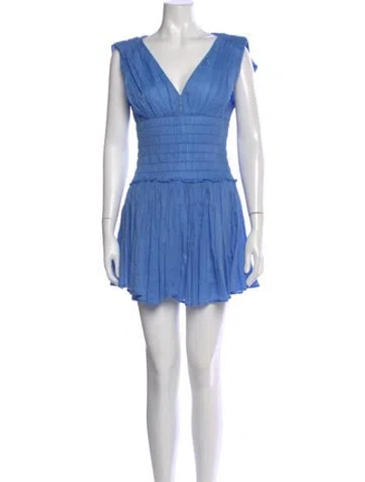 Pre-owned A.l.c V-neck Mini Dress In Blue