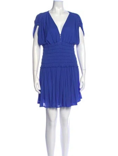 Pre-owned A.l.c V-neck Mini Dress In Blue