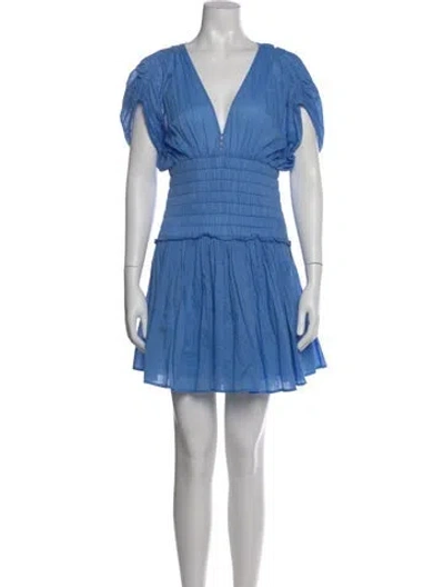 Pre-owned A.l.c V-neck Mini Dress In Blue