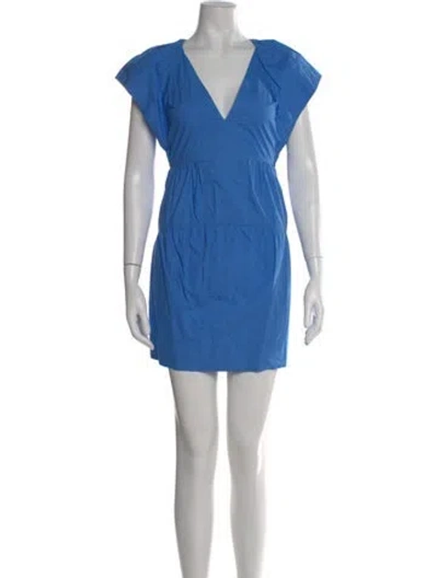 Pre-owned A.l.c V-neck Mini Dress In Blue