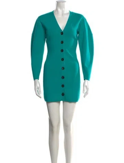 Pre-owned A.l.c V-neck Mini Dress In Blue
