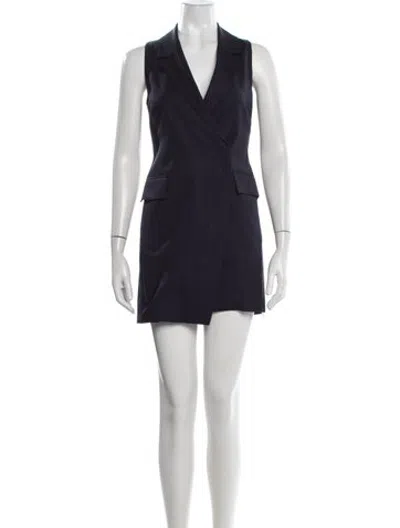 Pre-owned A.l.c V-neck Mini Dress In Blue