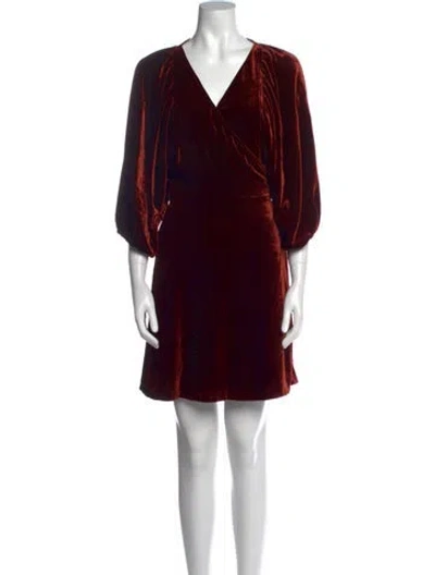 Pre-owned A.l.c V-neck Mini Dress In Brown
