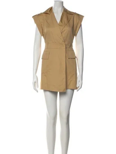 Pre-owned A.l.c V-neck Mini Dress In Brown
