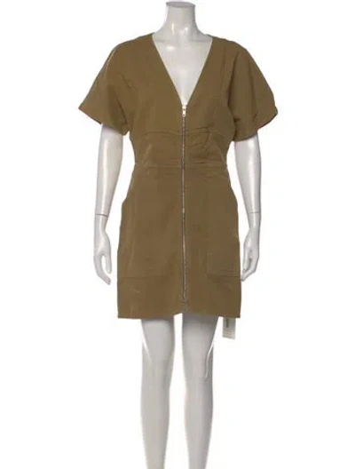 Pre-owned A.l.c V-neck Mini Dress In Brown