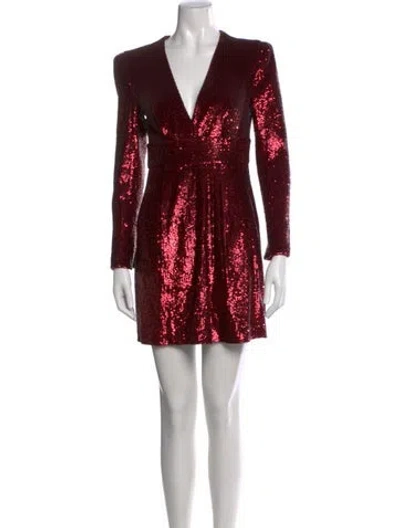 Pre-owned A.l.c V-neck Mini Dress In Burgundy