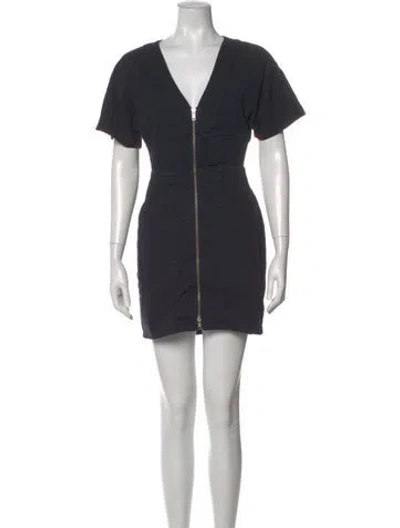 Pre-owned A.l.c V-neck Mini Dress In Gray