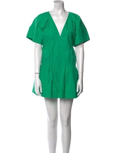 Pre-owned A.l.c V-neck Mini Dress In Green