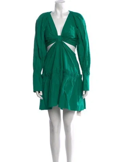 Pre-owned A.l.c V-neck Mini Dress In Green