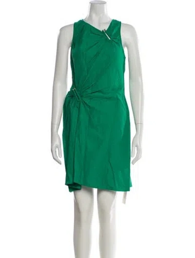 Pre-owned A.l.c V-neck Mini Dress In Green