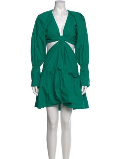 Pre-owned A.l.c V-neck Mini Dress In Green
