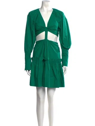 Pre-owned A.l.c V-neck Mini Dress In Green