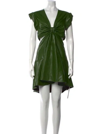 Pre-owned A.l.c V-neck Mini Dress In Green